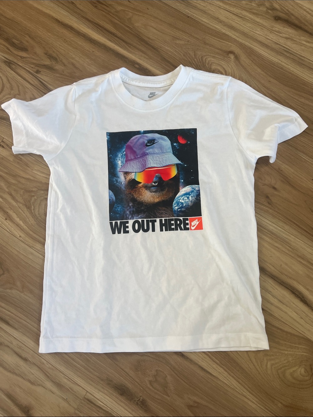 Nike "We Out Here" Graphic Tee - White kids size medium